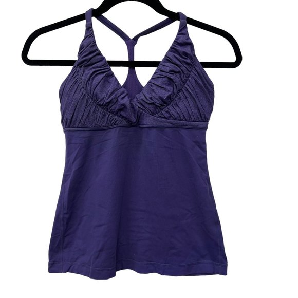 lululemon athletica Tops - Lululemon purple racerback womens cross front built in support tank  Size: 6